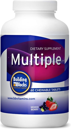 [BRSROGATBMMRODL2] Building Blocks Chewable Multiple Vitamin for Bariatric Patients, Mixed Berry Flavor, 60 Count