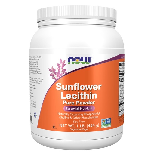 [BRSWIHY4OR5ACET6] NOW Foods Supplements, Sunflower Lecithin with naturally occurring Phosphatidyl Choline and Other Phosphatides, Powder, 1-Pound