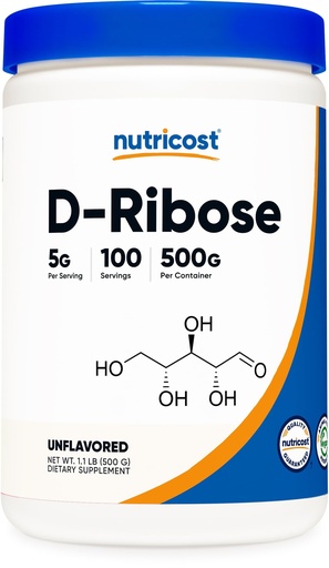 [BRSWIBIIBEOGA3YZ] Nutricost D-Ribose Powder (500 Grams) 5g Per Serving, GMO-Free
