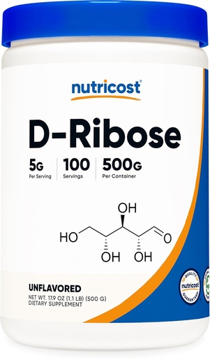 [BRSWIBIIBEOGA3YZ] Nutricost D-Ribose Powder 500 Gramms - 5000mg Per Serviting, No-GMO (500 Grams)