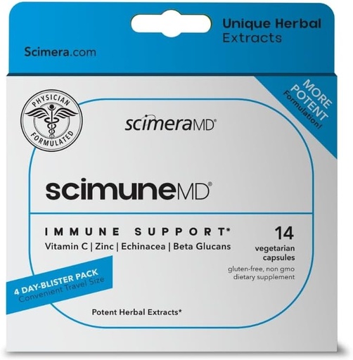 [BRSWI2Y7BYCAE3LK] ScrimeraMD® Scimune Imune supportGuitahip amb Zinc, Quercetin, Vitamina C, Echicea, i Bémne®, 14 CT