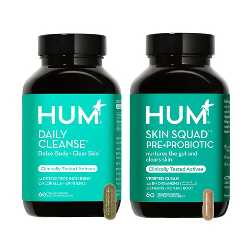 [BRSROCAPPINQGA3U] HUM Full Skin Detox, Daily Cleanse -Proboitics for Skin Problem, Acne Breakouts Includes Organic Algae, Detoxifying Herbs
