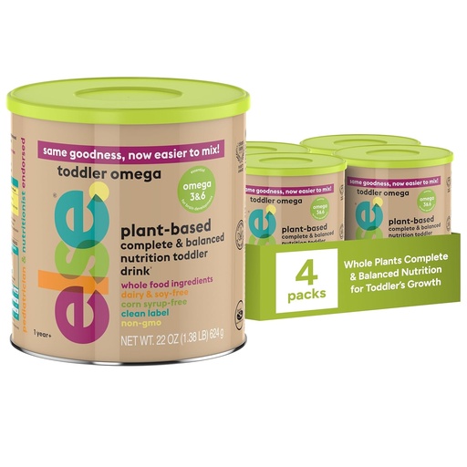 [BRSROYIPAUMGKDLL] Else Toddler Formula 12-36 Months – Plant-Based, Dairy-Free & Lactose-Free Baby Formula – Dairy Free Formula, Omega 3 & 6 for Brain Development – Soy Formula Alternative, (22 oz, 4 Pack)