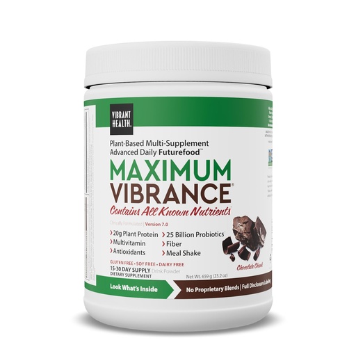 [BRSWIGL6BIFBMFDG] Vibrant Health - Maximum Vibrance Chocolate, All in One Multi-Supplement Advanced Daily Futurefood, 15 servings