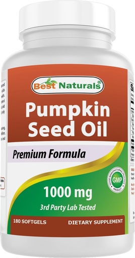 [BRSWIHALO4AAKE3U] Best Naturals Pumpkin Seed Oil Bladder Control 1000 mg 180 Softgels