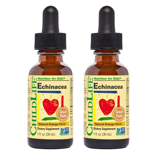 [BRSWIHIYCMFQ2ETG] CHILDLIFE ESSENTIALS Echinacea for Kids - Kids Echinacea Drops, Tincture, Alcohol Free Supplement for Babies, Toddlers, Children - Natural Orange, 1 Fl Oz (Pack of 2)