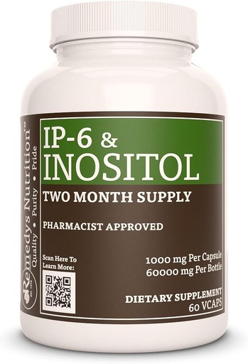 [BRSWYZQQDIOQME3L] Remedy's nutrition IP6 (hexaphosphate) with Inositol, Calcium & Magnesium | 1,000 mg Dietary Supplement | Two Month Supply