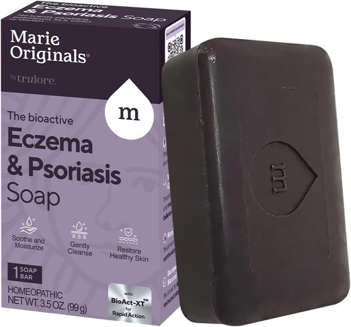 [BRSWGAYZOEPROYL5] Marie Originals Eczema Face Soap Body Wash Bar - All Natural Psoriasis, Tratamento de dermatite para Dry Itchy Flaky Skin Relief - Gentle Detoxifying, Curación, Anti-Itch, Limpeza de Pelcare (Pack of 1)