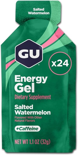 [BRSWIGATAAPAOE3M] GU Energy Original Sports Nutrition Energy Gel, Salted Watermelon, 26.4 Oz, 24 Count