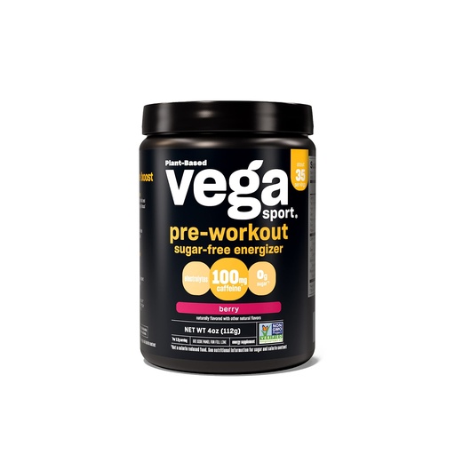 [BRSWGFADO56QKE3Z] Vega Sport Sugar Free Pre-Workout Energizer, Berry - Pre Workout Powder for Women & Men, Supports Energy and Focus, Electrolytes, Vegan, Keto, Gluten Free, Non GMO, 4 oz
