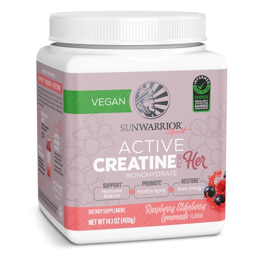 [BRSROHY7OB5REH3K] Sunwarrior Creatine for Women Monohydrate Powder Micronized Pre Workout Recovery Supplement Support Muscle Building Strength Training Cognition | Vegan and Easily Mixes 50 Servings, Raspberry Lemonade