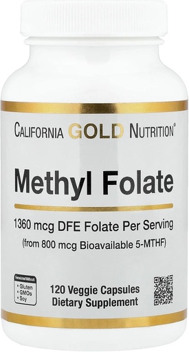 [BRSWYZAYO4PAA3LU] Lake Avenue Methyl Folate, 800 mcg, 120 Veggie Capsules, Nutrition