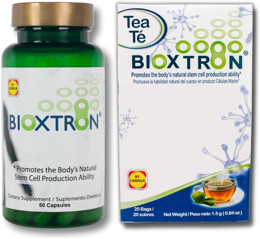 [BRSWY2QBBMDRG3TF] Bioxtron Natural AFA Stem Cell supplement - Joint Support " Muscle Pain - Immune System Support - Support Energy Levels - Natural Blue Green Algae Spirulina - 60 Caps + Tea Bags