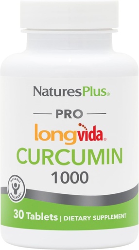 [BRSROZA7OYMBYCA3] NaturesPlus PRO Longvida Curcumin 1000 mg - 30 tabletta - Promotes Healthy Free Radical Protection - Non-GMO, Vegan & Gluten Free - 30 adag