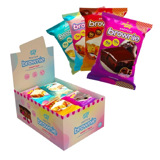 [BRSRMYIZBYHR4FI6] Prime Bites Protein Brownie de Alpha Prime Suplementos  High Protein, Collagen Fortified Low Sugar Treat ← Delicious Snack ← 12 Bares per Box (Variety Pack)
