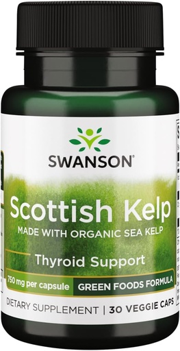 [BRSWGYD3AVYG2H3F] Swanson Made with Organic Scottish Kelp 750 Milligrams 30 Veg Capsules