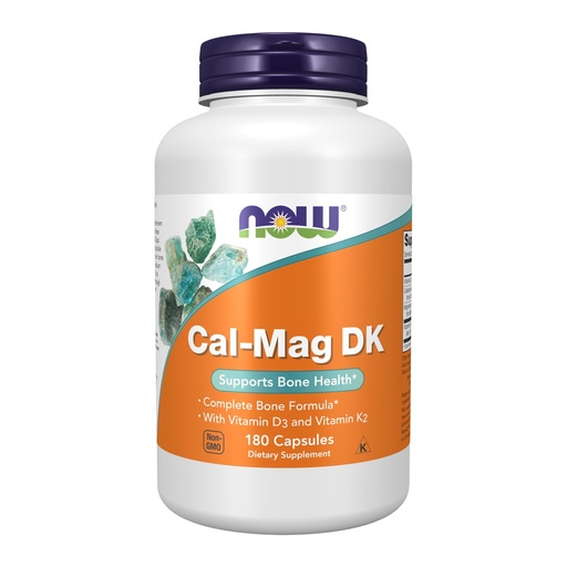 [BRSWIYQQAYFBEFD6] NOW Foods Supplements, Cal-Mag DK with Vitamin D-3 and Vitamin K-2, Supports Bone Health*, 180 Capsules