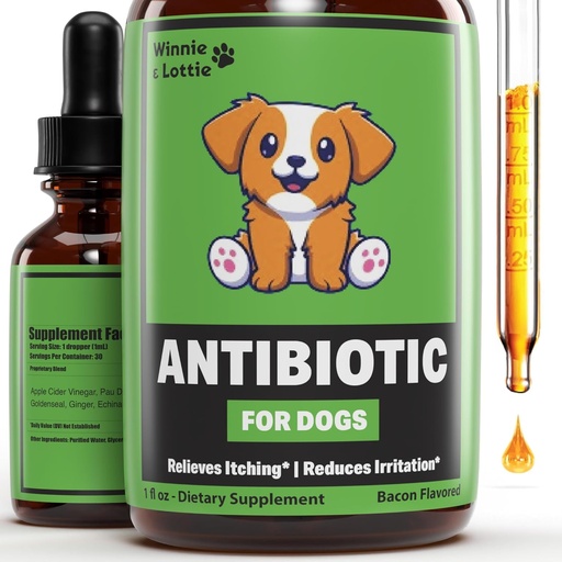 [BRSRAYIKBV4G2YLL] Antibióticos de perros naturales - Antibióticos para perros - Soportes Alivio de Itch, Alivio de Alergia, Salud Inmune &amp; Más - Antibiótico para perros - Alivio de Itch para perros - Tratamiento de Infección de Levadura para perros - 1 oz