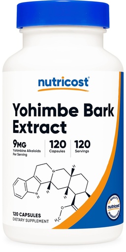 [BRSWYGQ3OYMQAHLA] Nutricost Yohimbe Bark Extract 450mg (9mg Yohimbine Alkaloids), 120 Capsules - Extra Strength, Gluten Free, Non-GMO