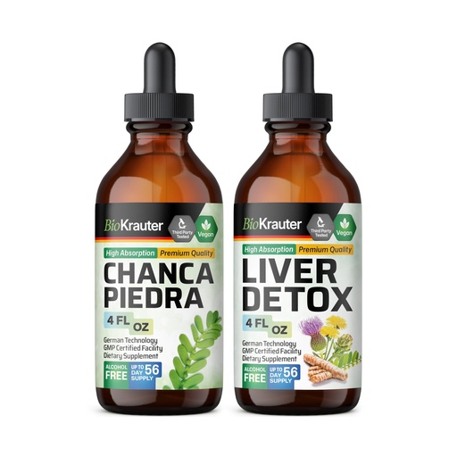[BRSRAGA3BAJRQ23L] BIO KRAUTER Chanca Piedra Tincture 4 Fl. Oz. & Liver Detox Tincture 4 Fl. Oz.