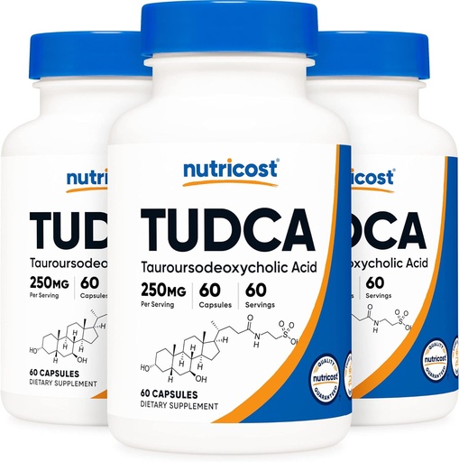 [BRSWKE37PMAWM3I7] Nutricost Tudca 250 mg, 60 kapsulių (3 buteliai)