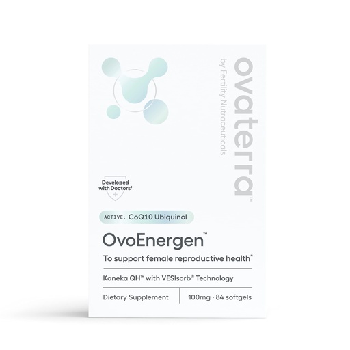 [BRSW2ZIRBN6B6EYY] Ovaterra OvoEnergen CoQ10 Supplement for Women to Support Reproductive Health and Egg Health Fertility Booster with Kaneka QH, VESIsorb® Technology 84-100mg Softgel Capsules - 28 Day Supply