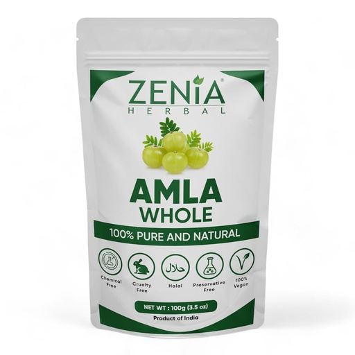 [BRSWIGAHC4GAGHDC] 100 gram Zenia Droge hele Amla Gooseberry Ayurvedische Haarbehandeling