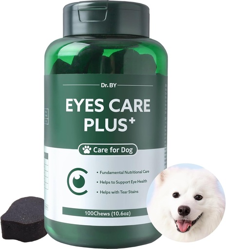 [BRSRAYDYDN6GE3A6] Dr.by Eyes Care Plus Dog Tear Stain Supplement Eye Drops for Dogs Eye Health Support with Milk Thistle Lutein Beta Carotene - 100 Soft Chews