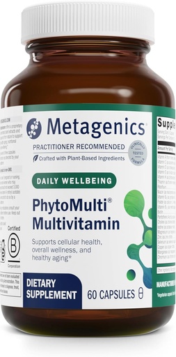[BRSWIFY2CQFRC2DY] Metagenics Phyto Multivitamin - 20 + Phytonutrients ilə Essential Vitamin və Minerallər - Sağlam Ağ, Cellular Sağlamlıq, Enerji və Immune funksiyası - Gluten-Free - 60 Kapsüllər