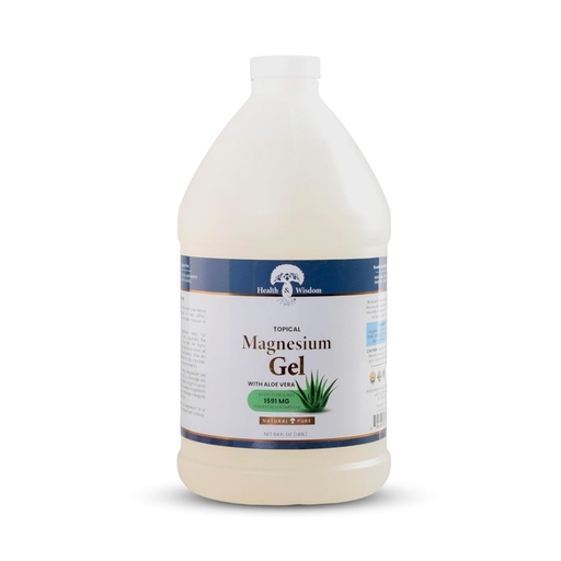 [BRSRMBIEOAHGKYDJ] Health and Wisdom Pure Magnesium Gel with Seaweed Extract and Aloe Vera - Topical Muscle & Joint Relief- Natural and Pure Skin & Scalp Moisturizing - Enhanced Absorption - 64 Fl oz