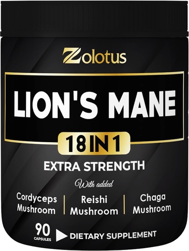 [BRSRMBANCB4AGD3H] Zolotus Lions Mane Mushroom Kompleksi Avrasiya, Yaşlıberry, Ginkgo Biloba, Bacopa - 90 Capsules