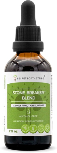 [BRSWGHDYOUFRG3AU] Paslaptys Tribe Stone Breaker Breaker Blend alkoholio - Nemokamas ekstraktas, Stounbreaker, Burdock, Yucca, Goldenrod, Horsetail, Tribulus. Glicerito tinktūra, inkstų funkcijos palaikymas (2 fl oz)