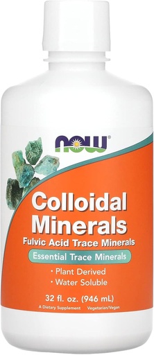 [BRSWIY32BQIRODA7] NOW Foods Supplements, Colloidal Minerals Liquid, Plant Derived, Essential Trace Minerals, 32-Ounce