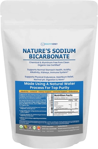 [BRSRA2Y6BMMRGHY6] Nature’s Sodium Bicarbonate Organic Use Aluminum Free Baking Soda. No Chemical Pure Baking Soda Powder For Health & Wellness. Sodium Bicarbonate 1lb