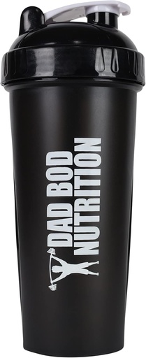 [BRSWYCADCR5QK2Y4] Dad Bod Nutrition Funny Protein Shaker Bottle 28 Ounce Water Cup (Black Lid)
