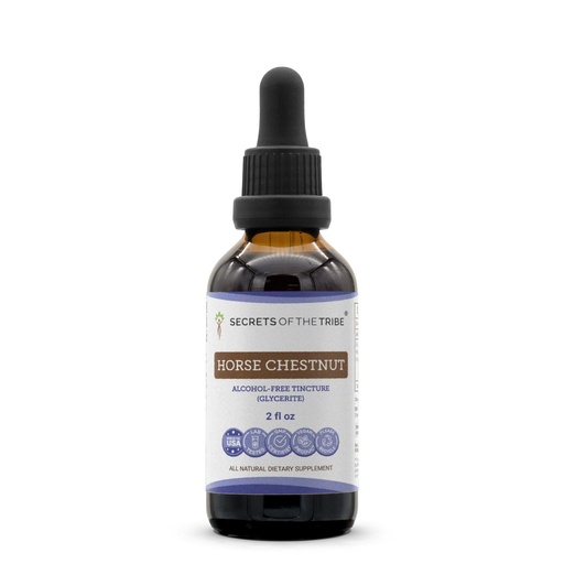 [BRSWGYAFDEDWG2TO] Secrets of the Tribe Horse Chestnut Tincture Alcohol-Free Liquid Extract, Horse Chestnut (Aesculus hippocastanum) Dried Nut (2 FL OZ)