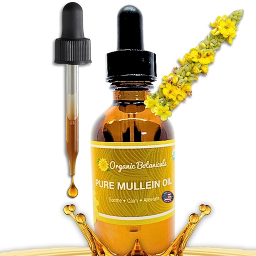 [BRSROFATOAMRAC3V] Ulei organic pur de mullein - picaturi organice de ulei de ureche Mullein - Soluție naturală de îngrijire a urechii pentru dureri de urechi, tinitus, și copii - Herbal Mullein Extract lichid de soothing (2 oz)