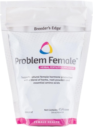 [BRSRMAI7BYBB6HLA] Breeder’s Edge Problem Female, Hormonal Support Supplement for Female Dogs & Cats, Supports Reproductive Balance & Pregnancy Maintenance, 454 gm