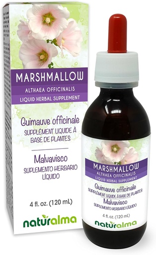 [BRSRMYYEAUBWG3YY] Naturalma Marshmallow (Althaea officinalis) Root alkohol-fri tinktur - 4 floz flytende ekstrakt i dråper - Herbal Supplement - Vegan