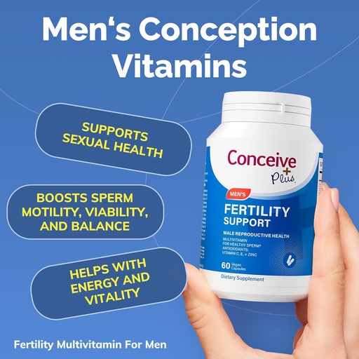 [BRSWYGIOBADRAC3H] CONCEIVE PLUS Mens Fertility Bundle, Fertility Vitamins 60 Count and Fertility Lubricant 2.5 Ounce