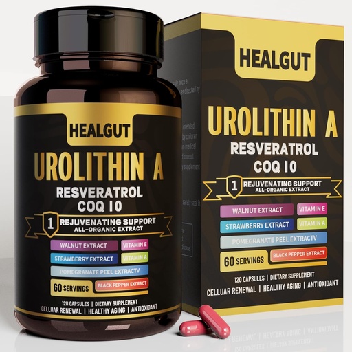 [BRSRAGL2BMPA2YDG] 9-in-1 Urolithin A Supplement for Women Anti-Aging 1000mg: Antioxidant Capsules with Trans-Resveratrol and CoQ10 - USA Lab Verified Support Healthy Aging and Cellular Renewal