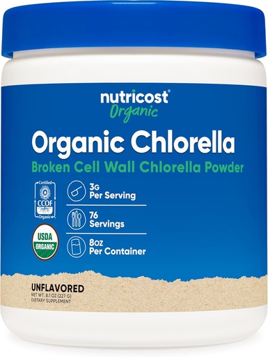 [BRSWIBIIPIAQK2I3] Нутрито органічний хлорелла порошок 8oz - 3000mg Пер Сервінг - Non-GMO, клейковини безкоштовно