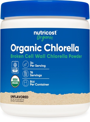 [BRSWIBIIPIAQK2I3] Nutricost Organic Chlorella Powder 8oz - 3000mg Per Serving - Non-GMO, Gluten Free