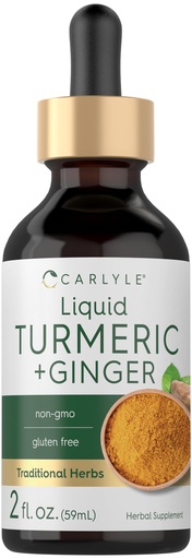[BRSW2AIEOEMW23LO] Carlyle Turmeric and Ginger Drops 2 fl oz | Herbal Extract with Black Pepper | Vegan, Non-GMO, Gluten Free Supplement