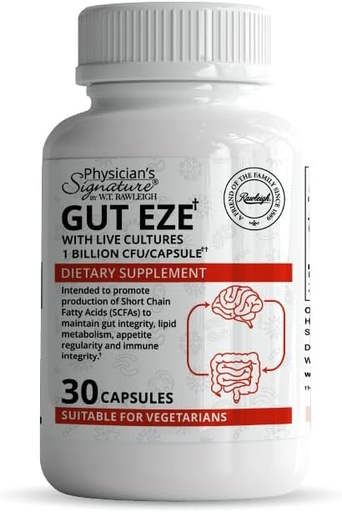 [BRSWGGAPBEPAO3LO] Rawleigh Gut Eze: 30 Capsules, Everyday Vegetarian Probiotic for Men & Women,1 Billion CFU/Cap, Microbiome-Based, SCFA Production + Gut, Digestive, Immunity, Appetite & Lipid Support, Non-GMO