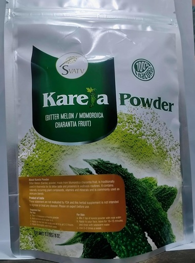 [BRSRMYAKOIBGO2QY] SVATV Karela Powder | Bitter Melon | Momordica Charantia | Good for Skin | Non GMO- 227 Gram, Half Pound, 8 Ounce