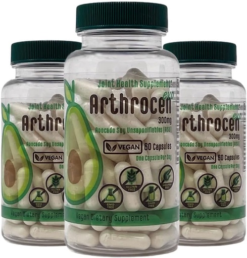 [BRSRMAANAAIAG23G] EVO Vegan Gabungan Suplemen Kesehatan, 300Mg Avocado Soy Unsaponiable, 60 Day Suply, One Capsule Per Day (6 Bulan)