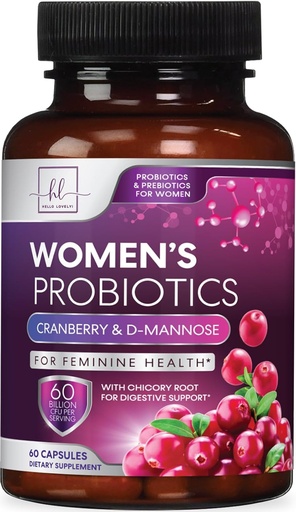 [BRSROBIDDMHGAA3V] Probiotics for Women Digestive Health Support - 60 Milliarden CFU Frauen Probiotic, 16 Strains, für pH Balance, Vaginale Unterstützung mit Cranberry für Gut Health, Urinary & Immune Support - 60 Kapseln