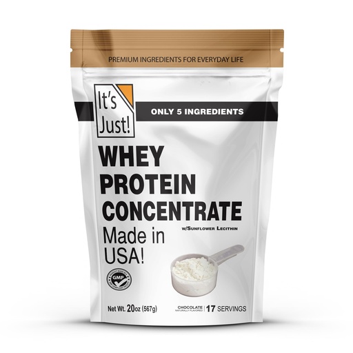 [BRSROCAEAEBA23TF] It's Just! - 100% Whey Protein Concentrate, Made in USA, Premium WPC-80, Natural Cocoa Powder (1.25 Pound, Chocolate)
