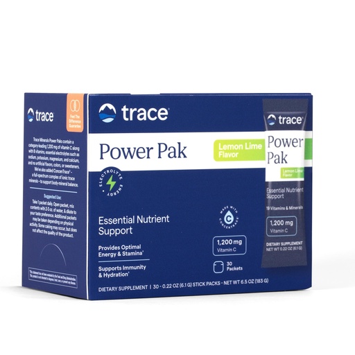 [BRSWI2YDAQNB6YDU] Trace Minerals Power Pak Multivitamin and Multimineral Packets - Electrolyte Support - 1200 mg Vitamin C plus 70+ Trace Minerals - Lemon Lime Flavor - 30 Packets